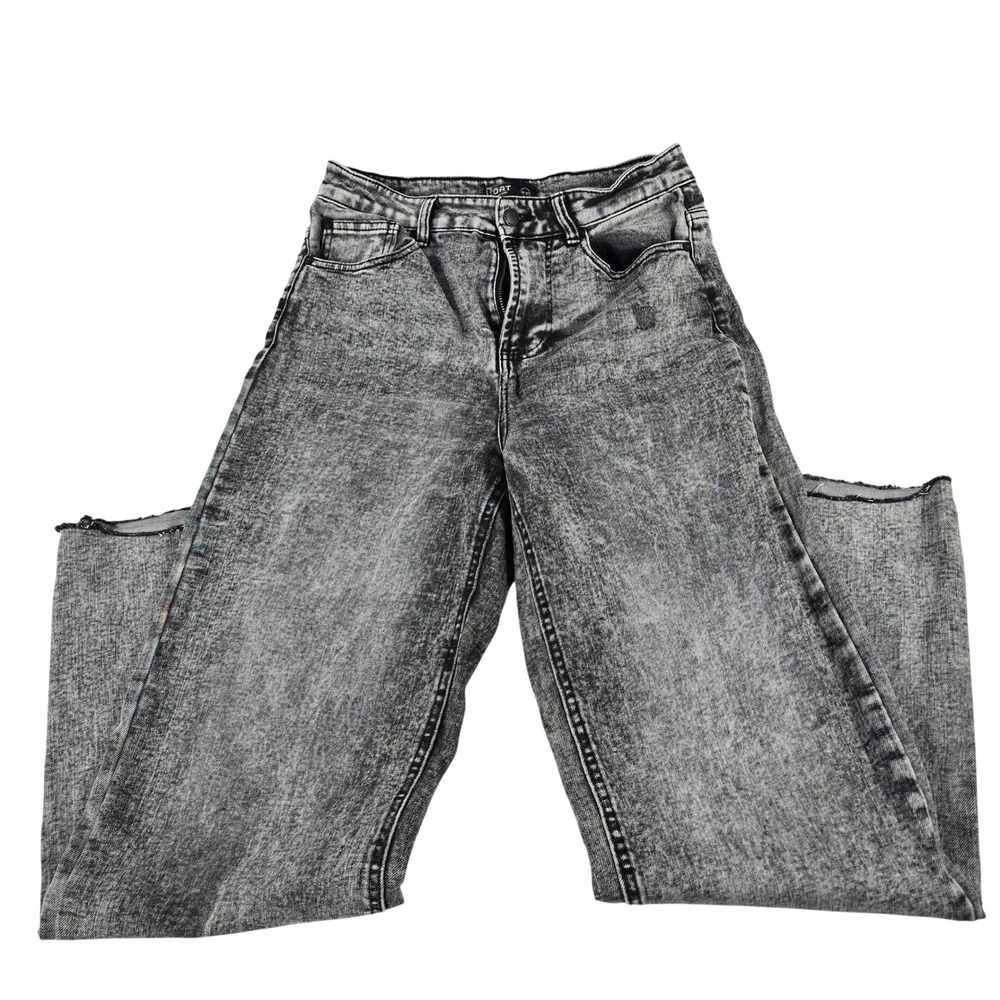 Oat New York Straight Leg Jeans in Acid Wash Gray